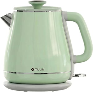 MULIN Vintage retro elektromos vízforraló, 1,8 l, 2200 W, 360° alap, rozsdamentes acél - zöld