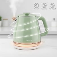MULIN Vintage retro elektromos vízforraló, 1,8 l, 2200 W, 360° alap, rozsdamentes acél - zöld 4