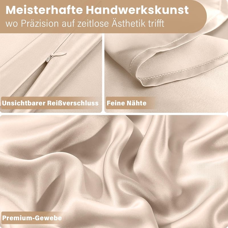 Muama Selyem Párnahuzat 100% Morus Selyem 19 Momme 40x80cm Bézs - 40 x 80 inches, Beige