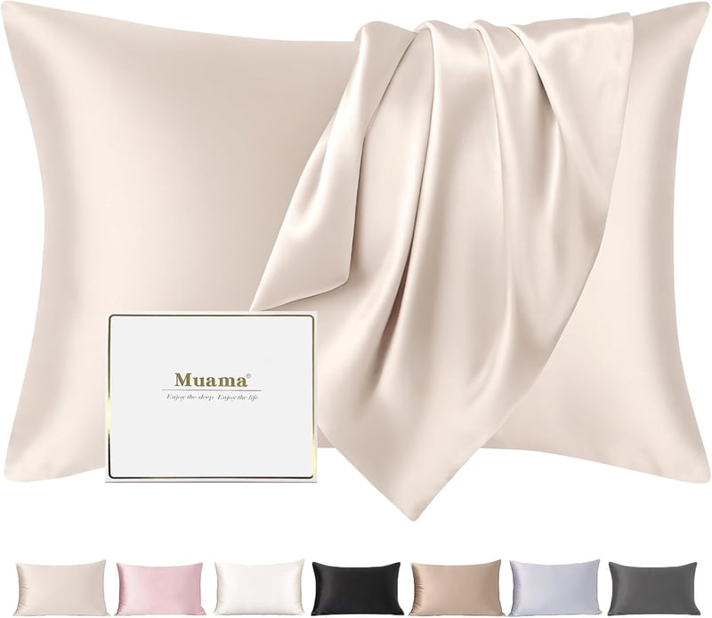 Muama Selyem Párnahuzat 100% Morus Selyem 19 Momme 40x80cm Bézs - 40 x 80 inches, Beige