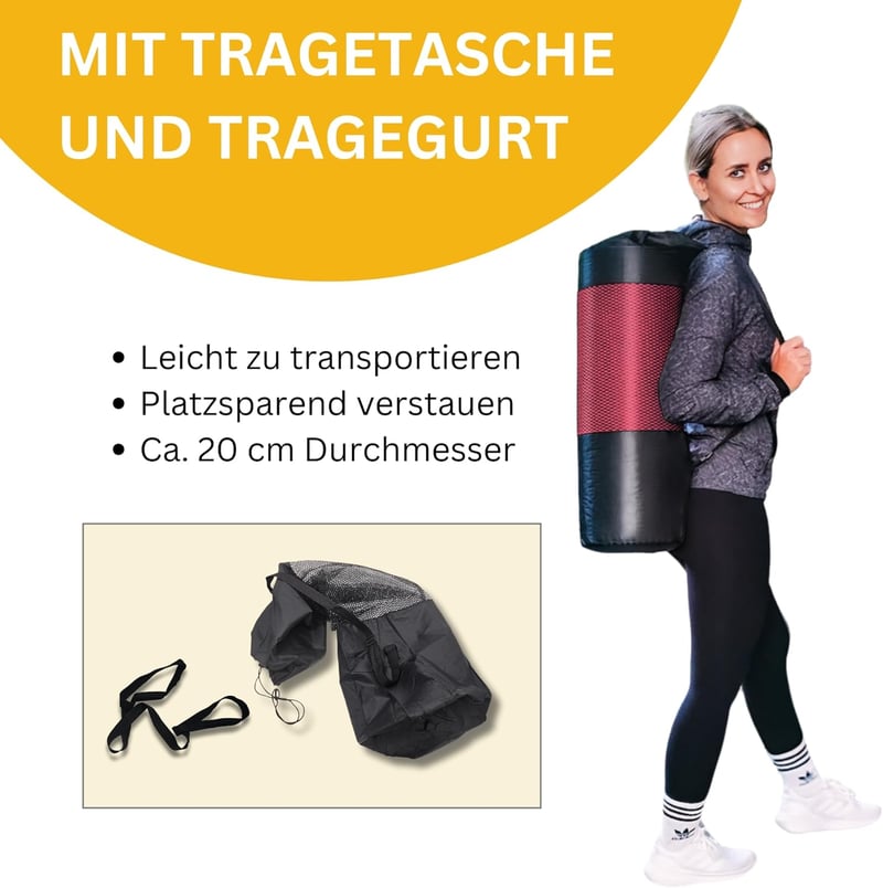 Muawo Premium Fitness és Yoga Szőnyeg, Extra Vastag 1,5 cm, 190x100 cm, Csúszásmentes - Pink