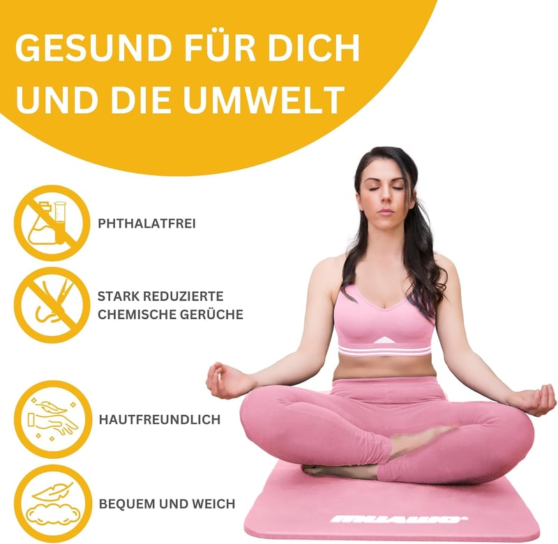 Muawo Premium Fitness és Yoga Szőnyeg 190x60x1,5cm Rózsaszín
