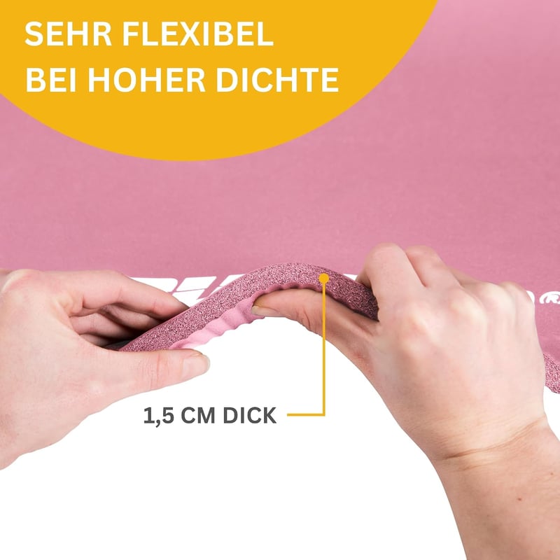 Muawo Premium Fitness és Yoga Szőnyeg 190x60x1,5cm Rózsaszín