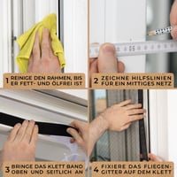 MÜCKENMEISTER Sieťka proti hmyzu na balkónové dvere 200x90 cm – Magnetická sieťka na dvere – Sieťka proti hmyzu na balkón – Ochranná sieť proti hmyzu 5
