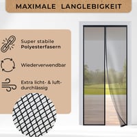 MÜCKENMEISTER Sieťka proti hmyzu na balkónové dvere 200x90 cm – Magnetická sieťka na dvere – Sieťka proti hmyzu na balkón – Ochranná sieť proti hmyzu 2