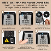 MUCOOS Kódos Kulcsszéf Kültéri Vízálló 12 Számjegyes Kulcstartó 7
