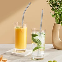 mujaxect rozsdamentes acélszívószál szett 16db egyenes és görbült szívószál tisztító kefével 4