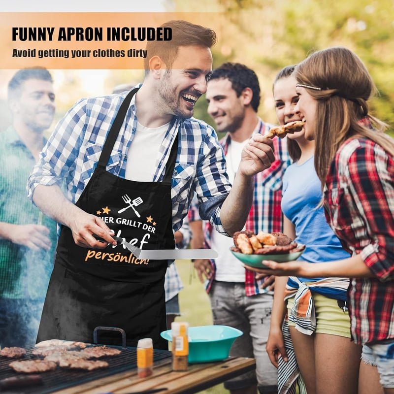 MUJUZE 13 részes rozsdamentes acél grillkészlet táskával - BBQ spatula szett teppanyaki és kempingezéshez, férfiaknak ideális ajándék