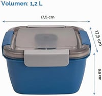 MUJUZE Bento Box pre dospelých 2000 ml, 2-poschodový obedár s príborom, zelený, nepriepustný, bez BPA, do práce a na piknik 7