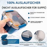 MUJUZE Bento Box pre dospelých 2000 ml, 2-poschodový obedár s príborom, zelený, nepriepustný, bez BPA, do práce a na piknik 3