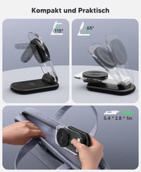 Stație de încărcare inductivă 3 în 1 Mukiya, compatibilă MagSafe pentru iPhone, Apple Watch și AirPods, încărcător wireless 8