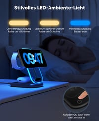 Stație de încărcare inductivă 3 în 1 Mukiya, compatibilă MagSafe pentru iPhone, Apple Watch și AirPods, încărcător wireless 3