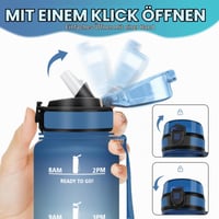 Športová fľaša Mulbijeo 1,5 litra, vhodná aj na sýtené nápoje, so slamkou, bez BPA, nepriepustná, na turistiku, cyklistiku, fitness 6