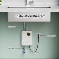 Mulcort 3000W 220V fehér mini átfolyós vízmelegítő digitális hőmérővel 2