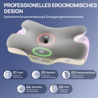 MULISOFT Jastuk za vrat s memorijskom pjenom, leptir jastuk, ergonomski oslonac za vrat, jastuk za spavanje, ortopedski jastuk za glavu od memorijske pjene 3