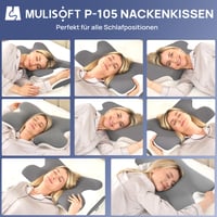MULISOFT Jastuk za vrat s memorijskom pjenom, leptir jastuk, ergonomski oslonac za vrat, jastuk za spavanje, ortopedski jastuk za glavu od memorijske pjene 4