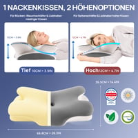MULISOFT Jastuk za vrat s memorijskom pjenom, leptir jastuk, ergonomski oslonac za vrat, jastuk za spavanje, ortopedski jastuk za glavu od memorijske pjene 2