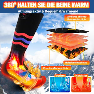 Șosete încălzite unisex Multper, 5000 mAh, 3 trepte, max. 65°C