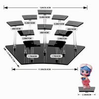 Mumisuto akrilni stalak za izlaganje za Funko Pop figure, stolni organizator za lakove za nokte, začine, kozmetiku, nakit - crni 6