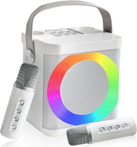 MUMUWIND Hordozható Karaoke Rendszer 2 Mikrofonnal, Bluetooth Karaoke Szett LED Fényekkel 1