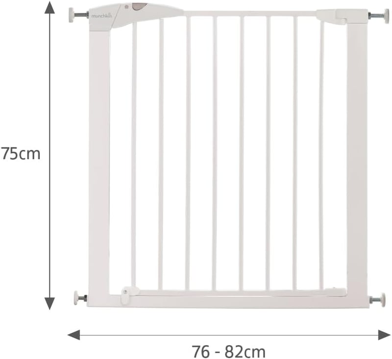 Munchkin Maxi Secure biztonsági kapu 76-82cm, bővíthető 117cm-ig, nyomásos rögzítés - Maxi Secure White