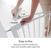 Munchkin Maxi Secure biztonsági kapu 76-82cm, bővíthető 117cm-ig, nyomásos rögzítés - Maxi Secure White 4