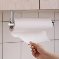 MUNGHOK Držiak na kuchynské utierky bez vŕtania, 3 ks, strieborný nerezový držiak na kotúče s brzdou, montáž na stenu, 34x8 cm, do kuchyne a na toaletu 5