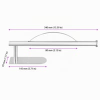 MUNGHOK Držiak na kuchynské utierky bez vŕtania, 3 ks, strieborný nerezový držiak na kotúče s brzdou, montáž na stenu, 34x8 cm, do kuchyne a na toaletu 2