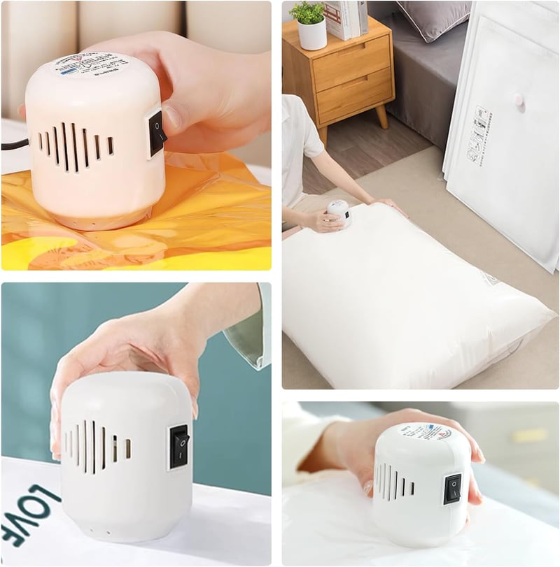 Munloo 55W Elektromos Vákuumpumpa Tárolózsákokhoz, 4.2 kPa Szívóerő, 220V Otthoni Használatra