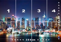 murimage Fotótapéta New York Manhattan Éjszakai Panoráma 366x254cm Ragasztóval Hálószoba Nappali Iroda Fali Dekoráció 3