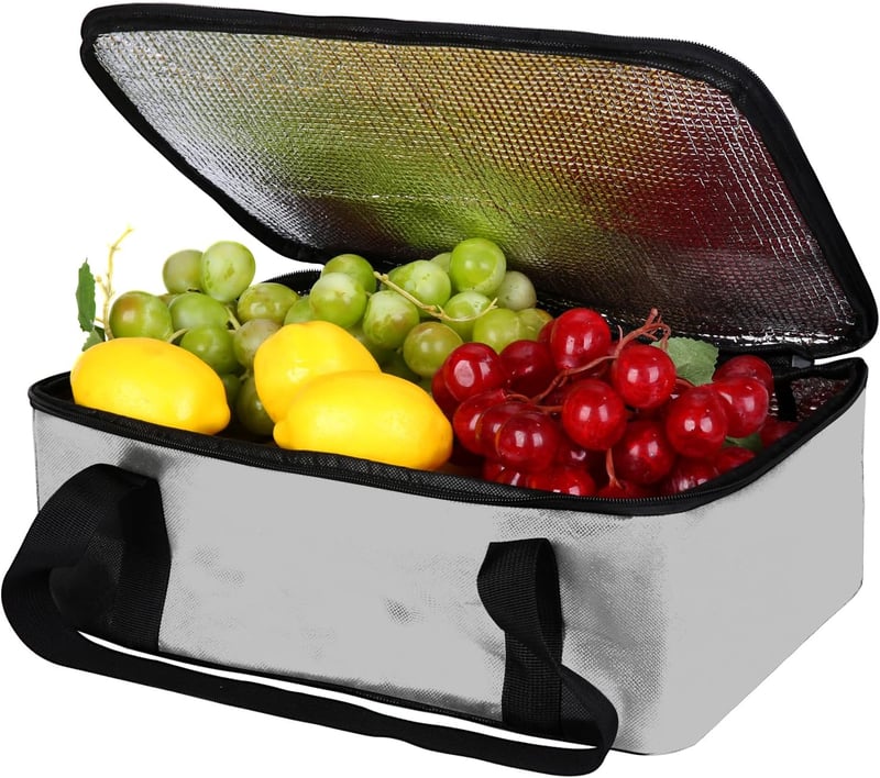 musbus Szigetelt hűtőtáska ételszállításhoz, lasagne és tepsis étel hordtáska, forró-hideg ételekhez, 9 x 16 inch