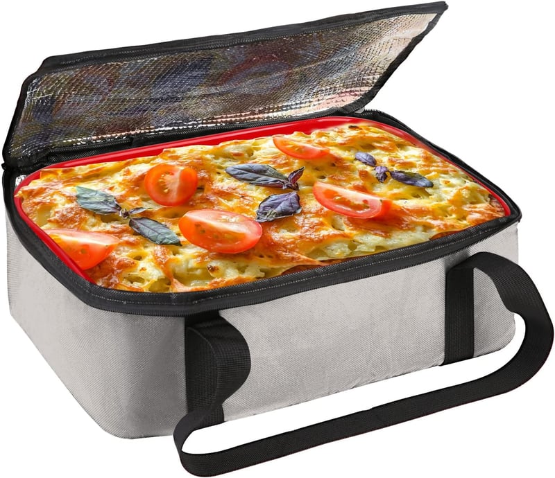 musbus Szigetelt hűtőtáska ételszállításhoz, lasagne és tepsis étel hordtáska, forró-hideg ételekhez, 9 x 16 inch