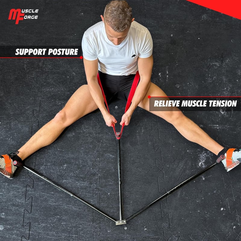 MuscleForge 3 sávos lábnyújtó 180°-ig, 6 fokozatú hasítógép tréninghez