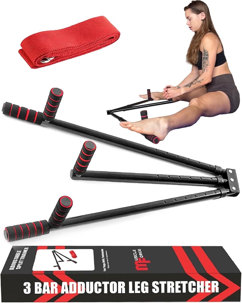 MuscleForge 3 sávos lábnyújtó 180°-ig, 6 fokozatú hasítógép tréninghez