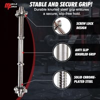 MuscleForge Egykezes Súlyzórúd 45 cm - Csavaros Rögzítővel, 25 mm Kompatibilis, Recézett Acél Fogantyú, 250 kg Teherbírás, Otthoni Edzéshez 5