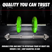 MuscleForge Egykezes Súlyzórúd 45 cm - Csavaros Rögzítővel, 25 mm Kompatibilis, Recézett Acél Fogantyú, 250 kg Teherbírás, Otthoni Edzéshez 8