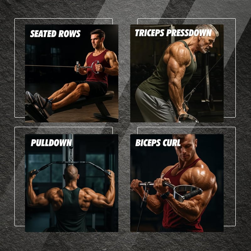 MuscleForge Forgó Fogantyú Kábeles Géphez - 70 cm Hammer Grip Acél Lat Húzórúd Edzőtermi Felszerelés Felsőtest Erősítéshez