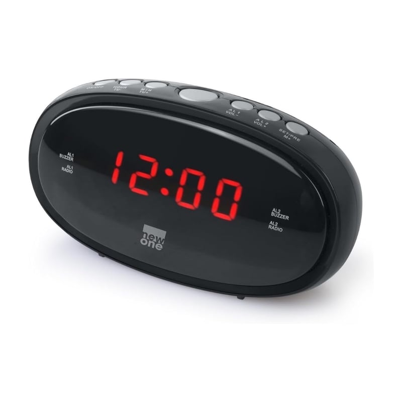 Analógový rádiobudík Muse CR100, čierny, FM, LED, automatické ukladanie staníc, 0,6 palca