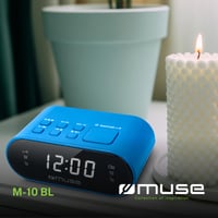 Budík s FM rádiom MUSE M-10 BL s LED displejom – modrý 2