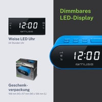 Budík s FM rádiom MUSE M-10 BL s LED displejom – modrý 4