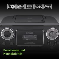 Radio stereo Muse M-182 cu CD player și casetofon, tuner FM/AM, intrare AUX, negru 6