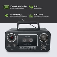 Radio stereo Muse M-182 cu CD player și casetofon, tuner FM/AM, intrare AUX, negru 3