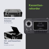 Radio stereo Muse M-182 cu CD player și casetofon, tuner FM/AM, intrare AUX, negru 4