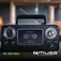 Radio stereo Muse M-182 cu CD player și casetofon, tuner FM/AM, intrare AUX, negru 2