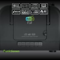 Prenosné rádio MUSE M-182DB s DAB+, Bluetooth, CD prehrávačom, kazetovým prehrávačom, FM, vstupom na slúchadlá, AUX-In, LCD displejom, čierne 5
