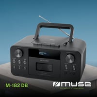 Prenosné rádio MUSE M-182DB s DAB+, Bluetooth, CD prehrávačom, kazetovým prehrávačom, FM, vstupom na slúchadlá, AUX-In, LCD displejom, čierne 2