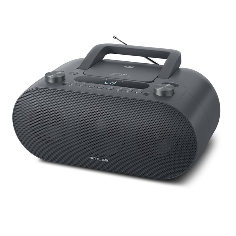 CD prehrávač Muse M-35 BT s funkciou Bluetooth, FM rádio, MP3, USB, čierny, napájanie zo siete aj na batérie