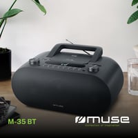 CD prehrávač Muse M-35 BT s funkciou Bluetooth, FM rádio, MP3, USB, čierny, napájanie zo siete aj na batérie 2