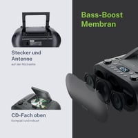 CD prehrávač Muse M-35 BT s funkciou Bluetooth, FM rádio, MP3, USB, čierny, napájanie zo siete aj na batérie 4
