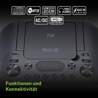 CD prehrávač Muse M-35 BT s funkciou Bluetooth, FM rádio, MP3, USB, čierny, napájanie zo siete aj na batérie 6